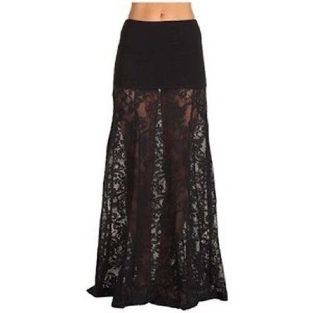 Billabong Black Lace Maxi Skirt